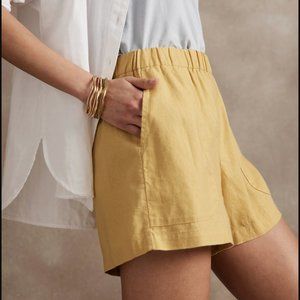 NWT Banana Republic Linen Blend Pull-On Short in Yellow XXS Petite